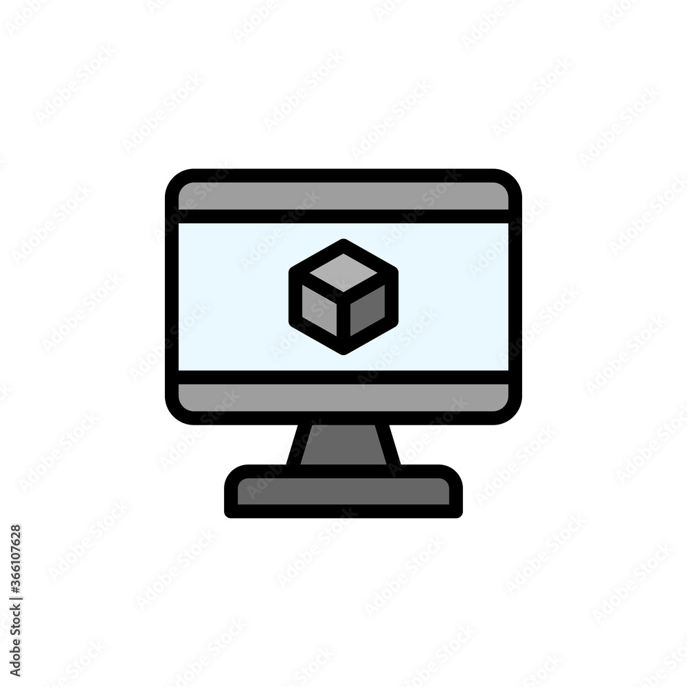 Graphic design software, laptop icon. Simple color with outline vector elements of innovations icons for ui and ux, website or mobile application Graphic design software, laptop icon. Simple color with outline vector elements of innovations icons for ui and ux, website or mobile application