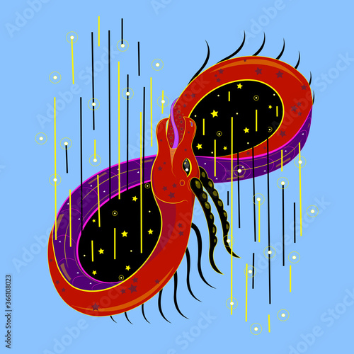 The red cosmic serpent devours its tail.
