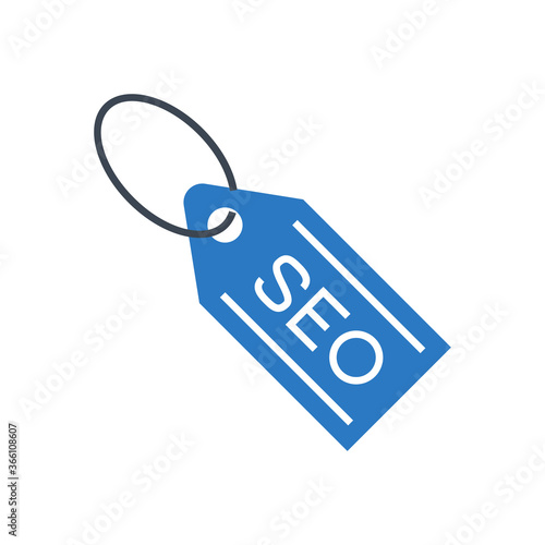 SEO Tag Related Vector Glyph Icon. Isolated on White Background. Vector Illustration.