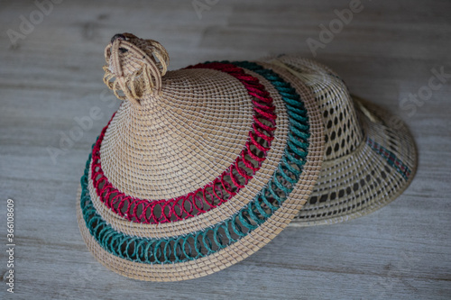 straw hat on white background photo