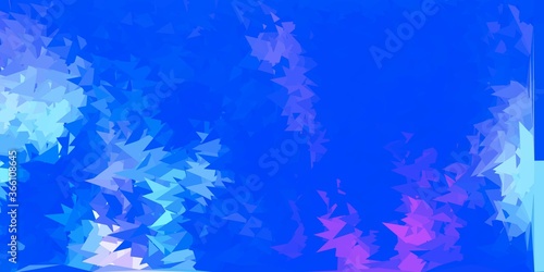 Dark pink, blue vector abstract triangle pattern.