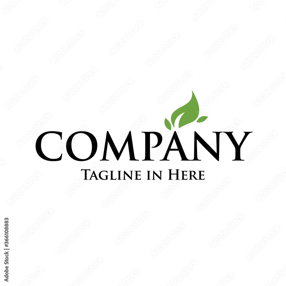 Fototapeta premium leaf shaped company simple logo