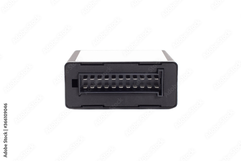 electric control unit for central lock of a car on a white background, isolate, modern electric control unit for central lock of a car on a white background, isolate, modern