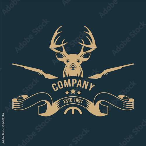 The deer logo with a variety of rifles is suitable for making deer hunting or company hobbyist logos