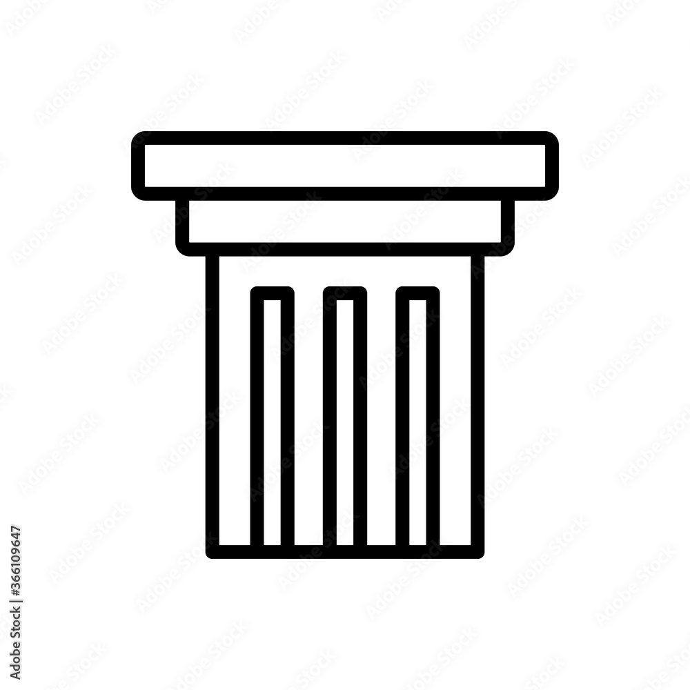 Column, museum icon. Simple line, outline vector elements of historical things icons for ui and ux, website or mobile application Column, museum icon. Simple line, outline vector elements of historical things icons for ui and ux, website or mobile application