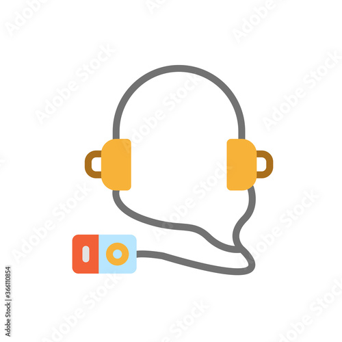 Audio guide, museum icon. Simple color vector elements of historical things icons for ui and ux, website or mobile application