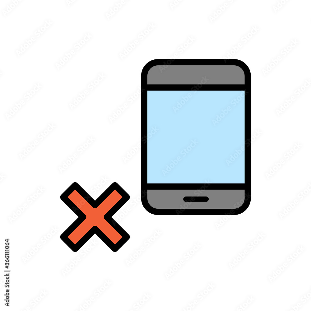 No telephone, museum icon. Simple color with outline vector elements of historical things icons for ui and ux, website or mobile application No telephone, museum icon. Simple color with outline vector elements of historical things icons for ui and ux, website or mobile application