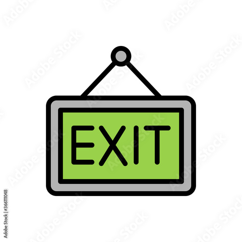 Exit, museum icon. Simple color with outline vector elements of historical things icons for ui and ux, website or mobile application
