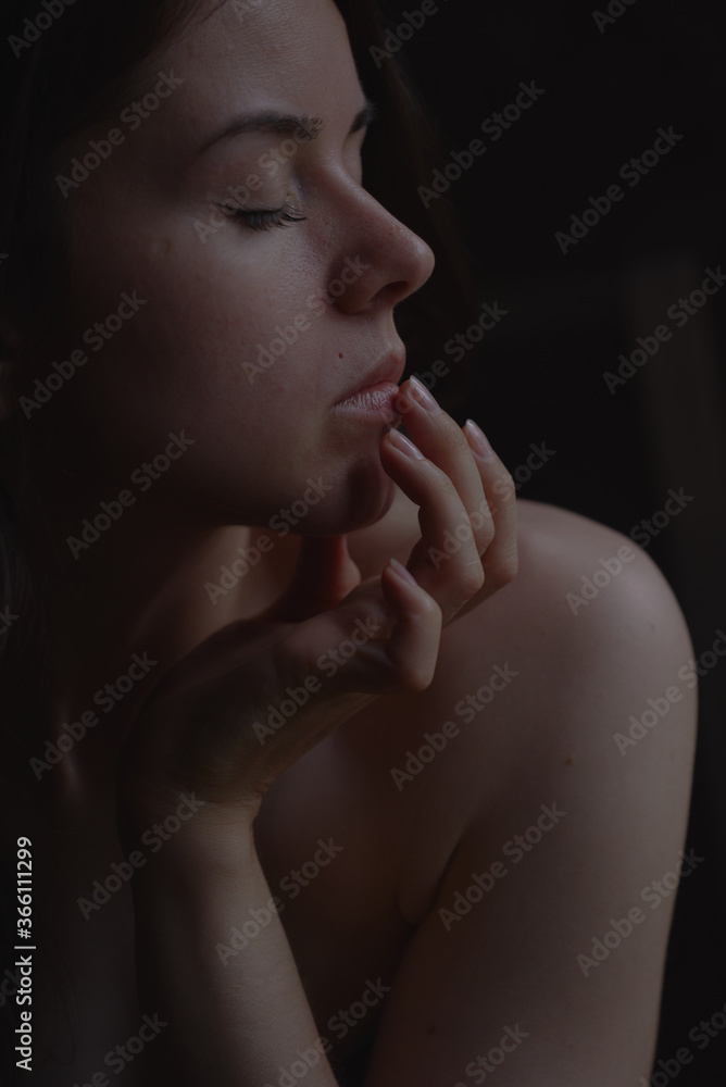 girl gestures and hand movements near the face girl gestures and hand movements near the face