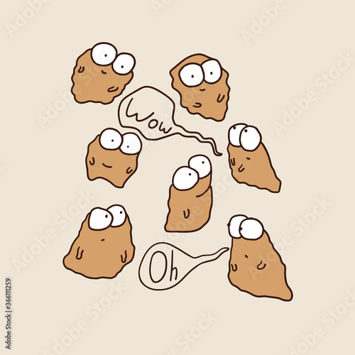 Funny yeast cartoon vector illustration isolated on beige background.