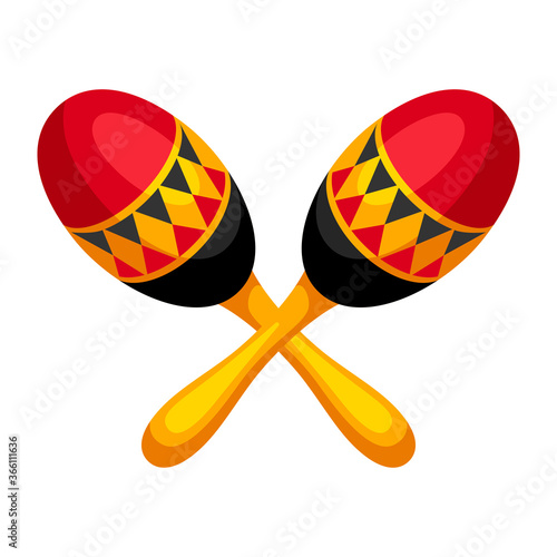 Illustration of carnival maracas.