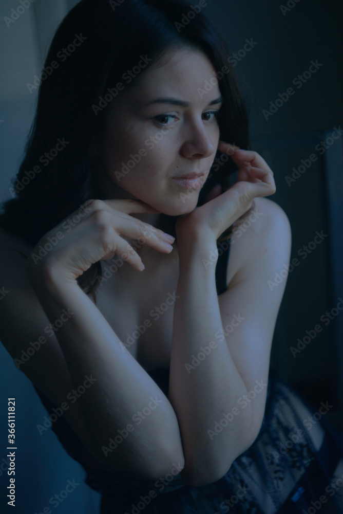 girl gestures and hand movements near the face girl gestures and hand movements near the face