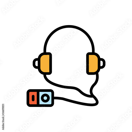 Audio guide, museum icon. Simple color with outline vector elements of historical things icons for ui and ux, website or mobile application