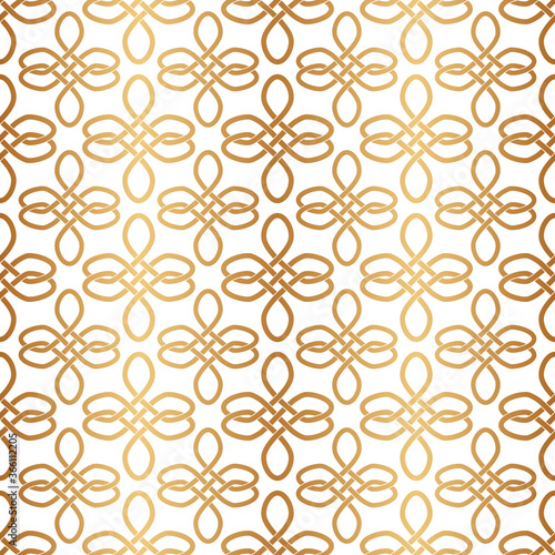 Chinese and Japanese style. Traditional seamless pattern. Gold Asian background. China ornament. Elegant Japan design golden foil for prints. Abstract geometric oriental. Culture texture. Vector 