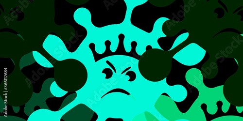 Dark green vector texture with disease symbols.