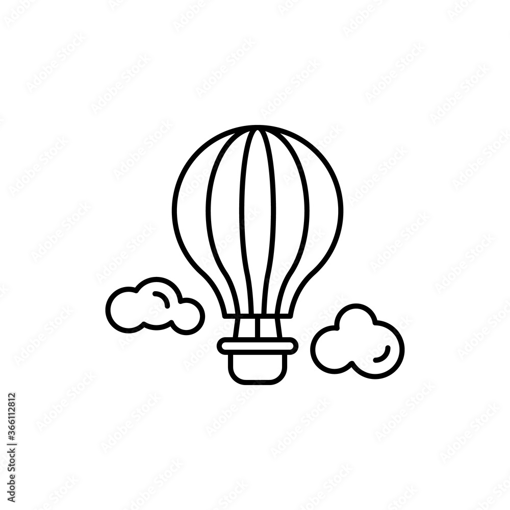 Fototapeta premium Hot air balloon, travel icon. Simple line, outline vector elements of tourism for ui and ux, website or mobile application