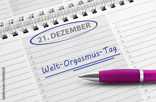 Notiz: 21. Dezember, Welt-Orgasmus-Tag photo