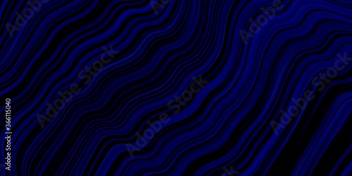 Dark BLUE vector backdrop with bent lines. Brand new colorful illustration with bent lines. Smart design for your promotions.