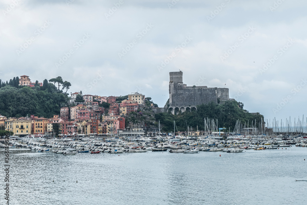 landscape of Lerici and his castle