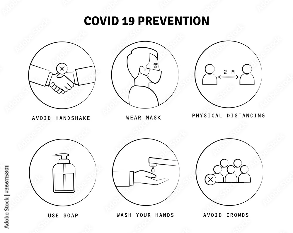 Coronavirus prevention icon logo illustrator Coronavirus prevention icon logo illustrator