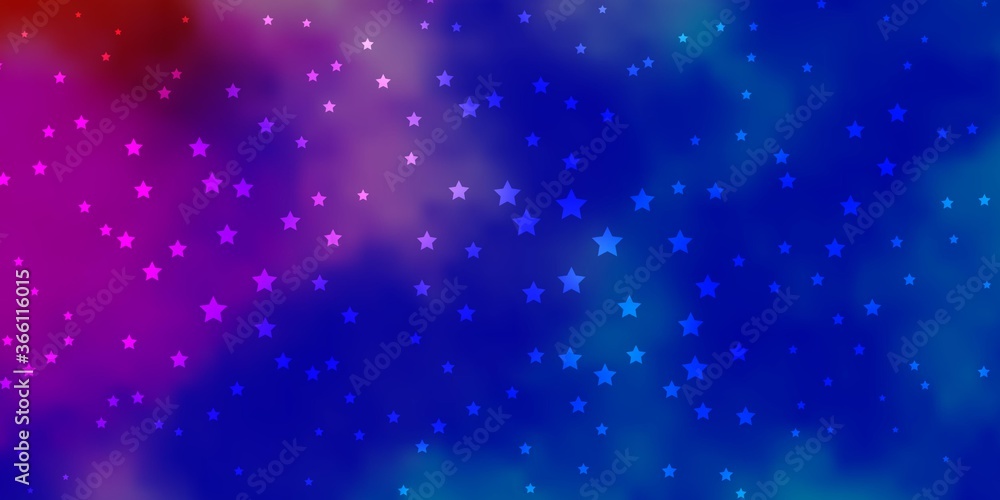 Dark Multicolor vector template with neon stars. Blur decorative design in simple style with stars. Design for your business promotion.