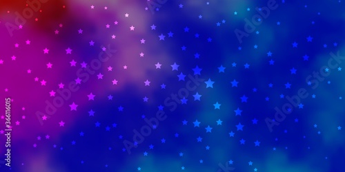 Dark Multicolor vector template with neon stars. Blur decorative design in simple style with stars. Design for your business promotion.