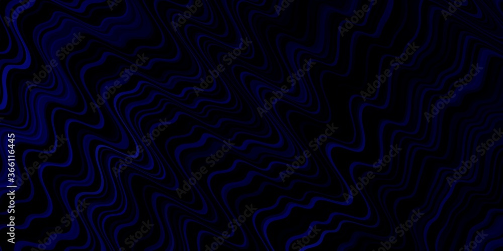 Dark BLUE vector texture with circular arc. Brand new colorful illustration with bent lines. Pattern for websites, landing pages.
