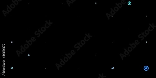 Dark Pink  Blue vector texture with disease symbols.