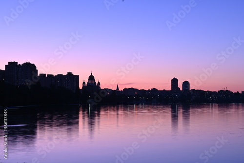 Panorama of Kiev in the area of obolonskaya embankment