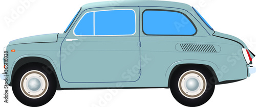 A rare Ukrainian (Soviet) car. Side view. Vector.