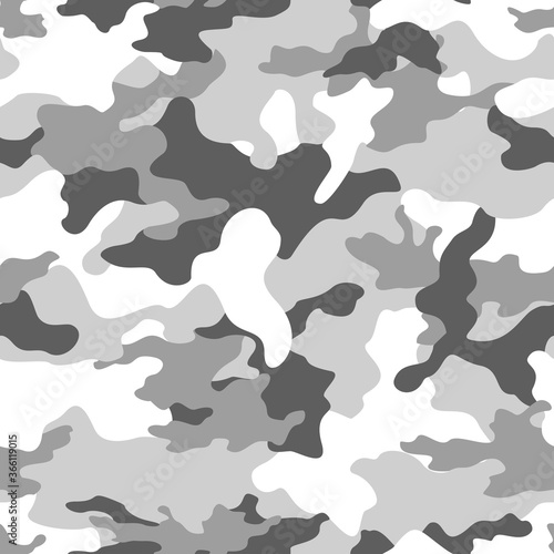 Camouflage gray military pattern seamless background modern design for printing clothing, fabric.