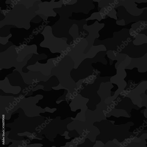  Black camo seamless pattern vector background for textiles.