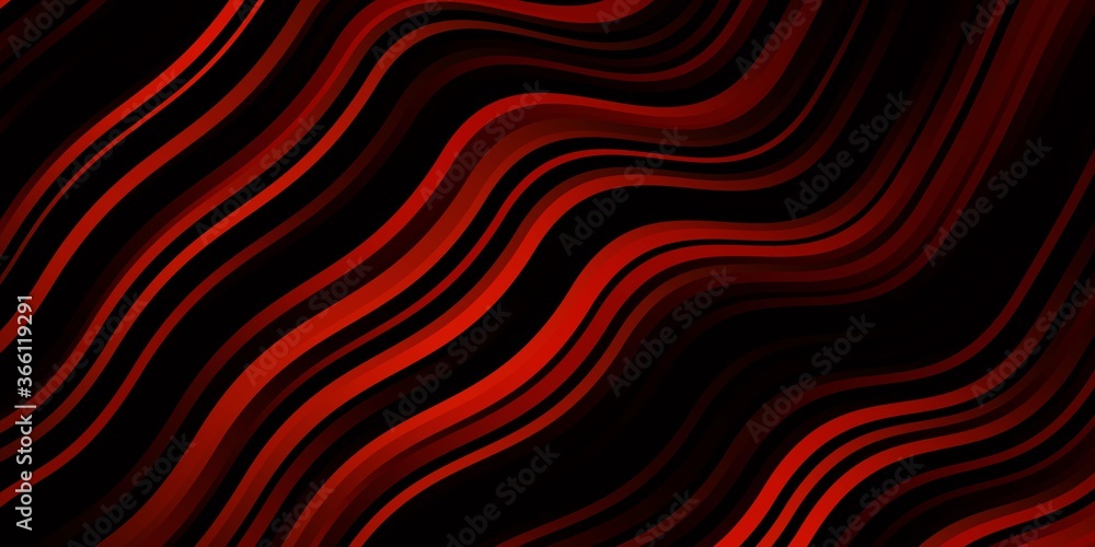 Dark Red vector background with bent lines. Colorful illustration in circular style with lines. Pattern for websites, landing pages.