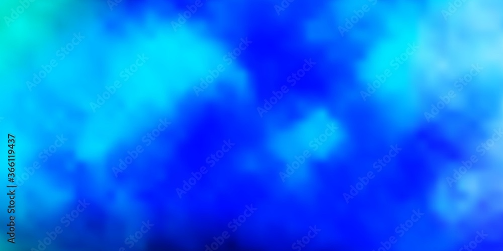 Light Blue, Green vector template with sky, clouds. Illustration in abstract style with gradient clouds. Pattern for your booklets, leaflets. Light Blue, Green vector template with sky, clouds. Illustration in abstract style with gradient clouds. Pattern for your booklets, leaflets.