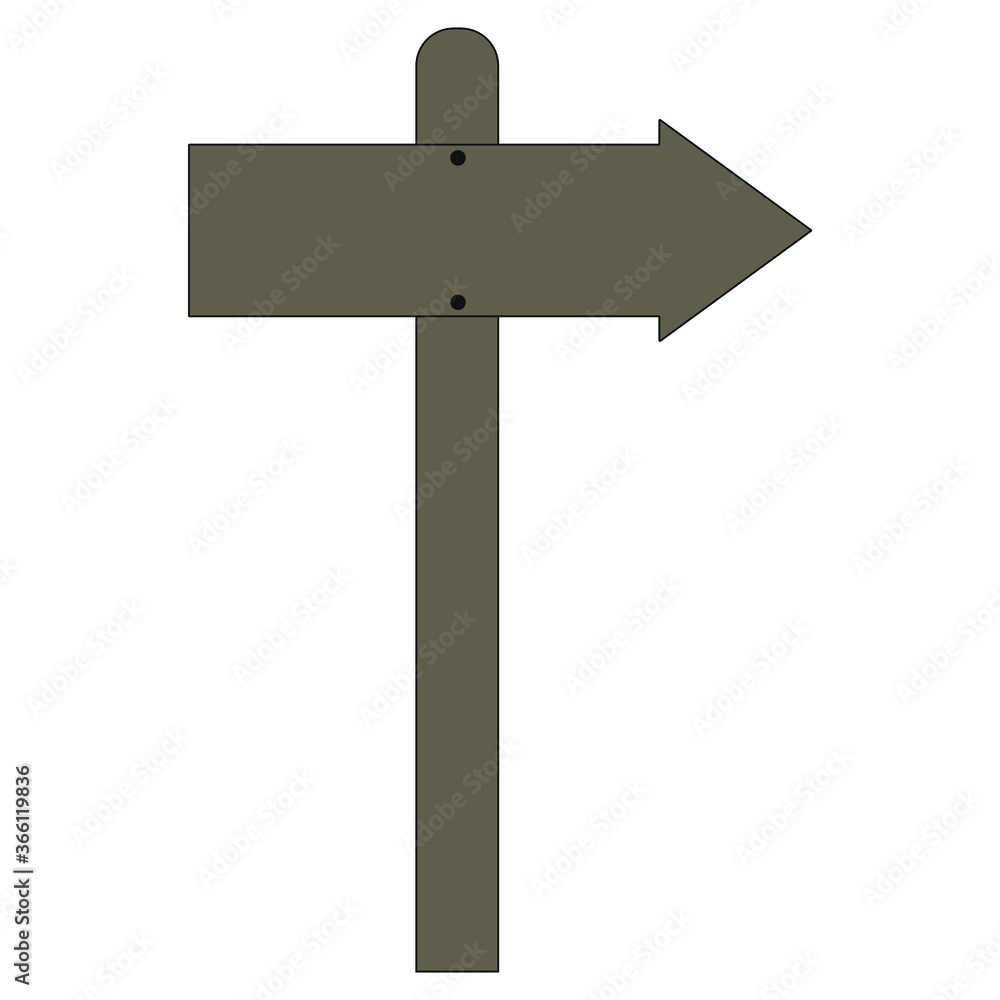 Wooden signpost without background Wooden signpost without background