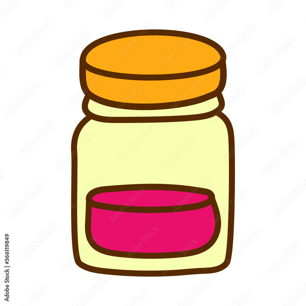 Cartoon jar of jam on white background Cartoon jar of jam on white background