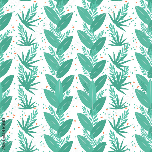 Leaves Pattern. Seamless. Vector illustration.