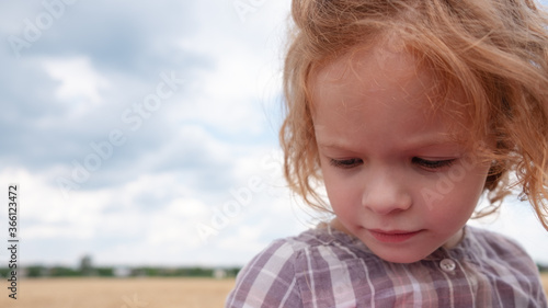 childhood depression little girl with copy space