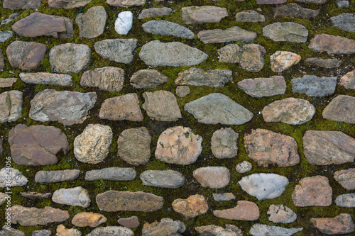 background which the structure of stone paving