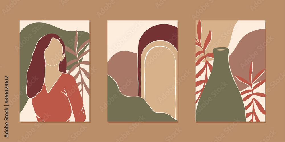 Abstract shape background cards