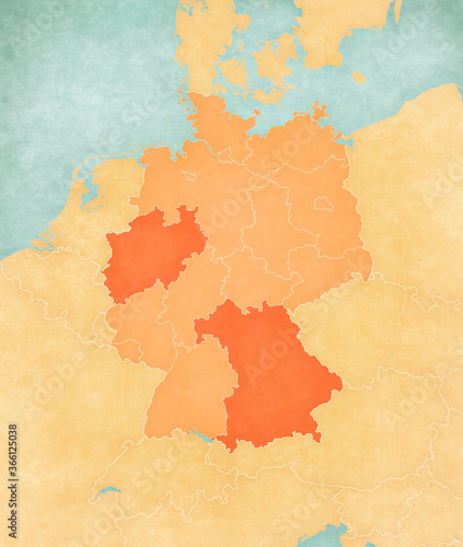 Map of Germany - North Rhine-Westphalia