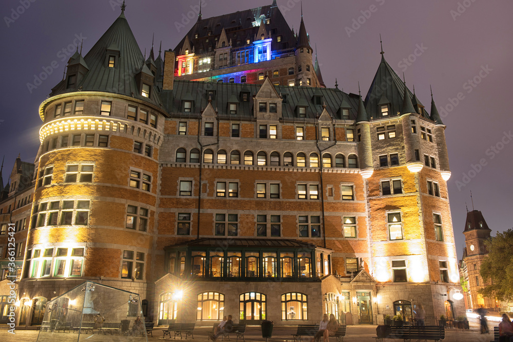 Chateau Frontenac at night in Old Quebec