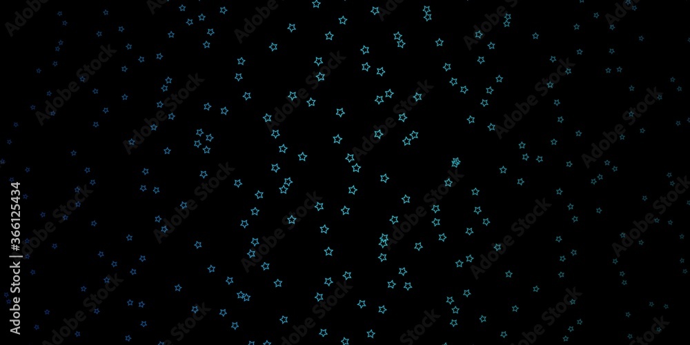 Dark BLUE vector background with small and big stars. Blur decorative design in simple style with stars. Pattern for new year ad, booklets.