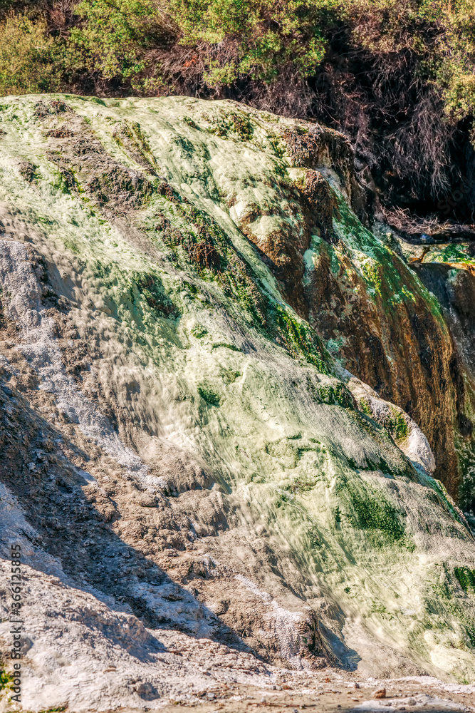 Rocky cliffs in volcanic landscape of Wai-O-Tapu Rocky cliffs in volcanic landscape of Wai-O-Tapu