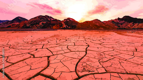 Lifeless desert landscape