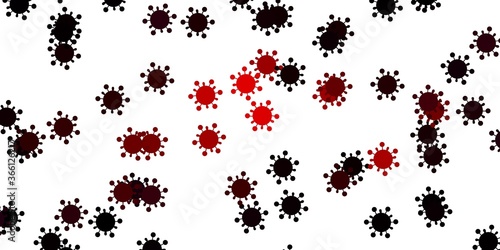 Light pink vector backdrop with virus symbols.