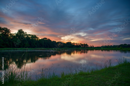 Sunset on Farm Reflected in Pond in Rural Louisiana © Bonnie Taylor Barry 