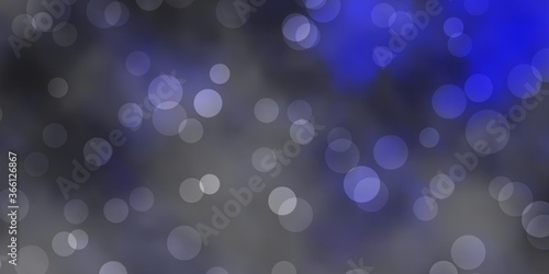 Dark BLUE vector texture with disks. Abstract illustration with colorful spots in nature style. Pattern for wallpapers, curtains.