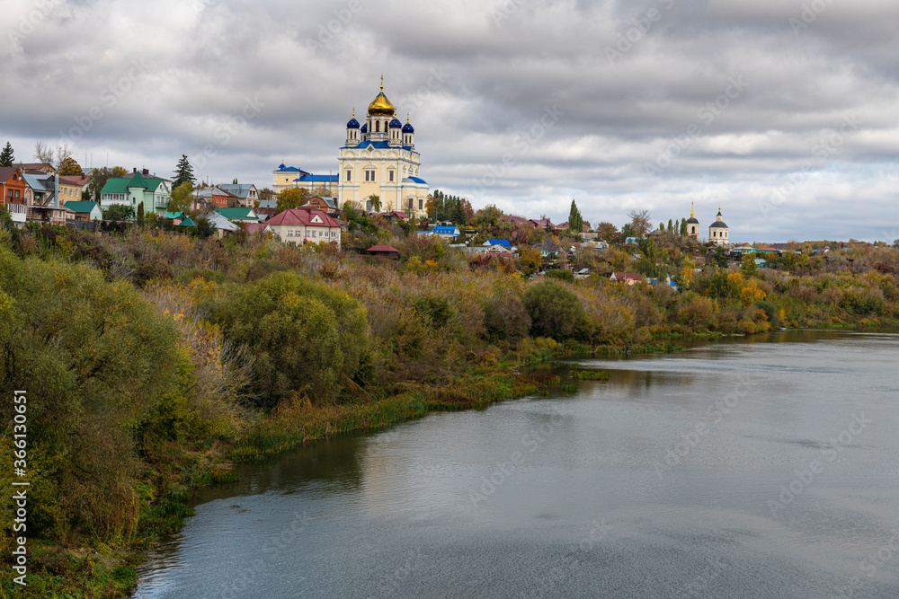 Yelets Cathedral overlooking the Bystraya Sosna River, Yelets, Lipetsk Oblast Yelets Cathedral overlooking the Bystraya Sosna River, Yelets, Lipetsk Oblast