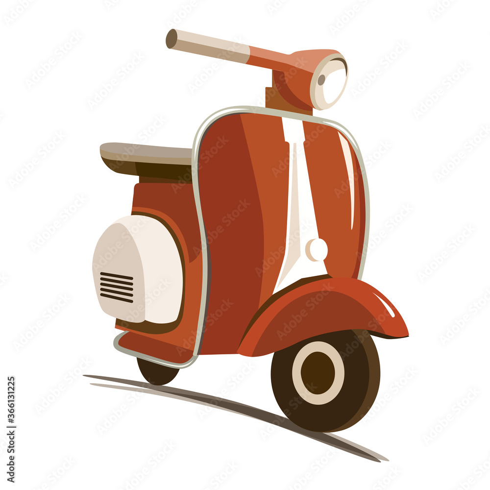 Retro motorbike isolated, white background, vector illustration Retro motorbike isolated, white background, vector illustration